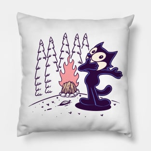 Felix dancing kiss bye camp fire in the mountain Pillow