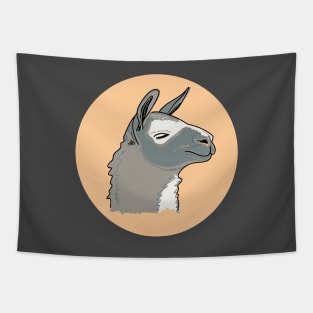 Cute muzzle of a gray llama Tapestry