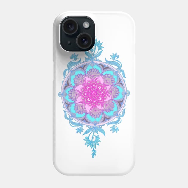 Pink, Purple and Turquoise Super Boho Medallions Phone Case by micklyn