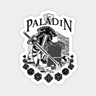 RPG Class Series: Paladin - Black Text Magnet