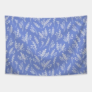 Vector pattern with herbs and flowers silhouettes Tapestry