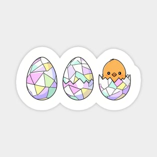 Chickens and Easter Eggs with a Baby Chick Magnet