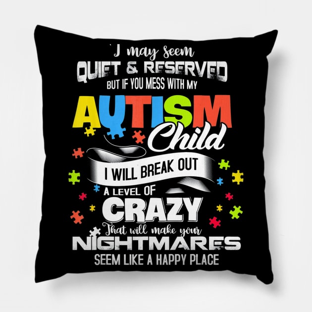 Autism Mom Shirt Gifts Autism Awareness Puzzle Pieces Pillow by mlleradrian
