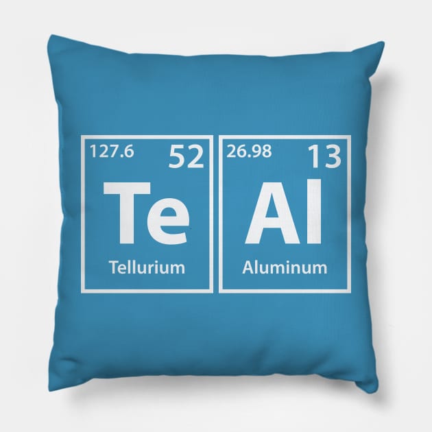 Teal (Te-Al) Periodic Elements Spelling Pillow by cerebrands