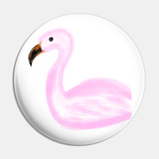 Pink swan watercolor bird art Pin