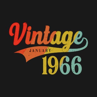 January 1966 Birthday Vintage January 1966 Awesome T-Shirt