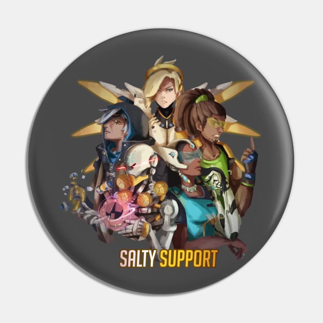 Overwatch Salty Support Pin by Sherms