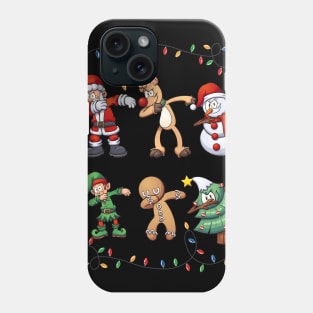 Santa Claus, Elf, Christmas Lights, Reindeer, Gingerbread, Snowman, Penguin, Santa Hat And The Trendy Dab Dance Pose Gifts Christmas Funny Phone Case