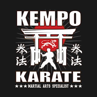 Cool Kempo Karate, Martial Arts Design With Kanji T-Shirt