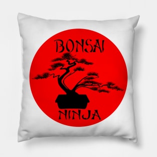 Lettering 'BONSAI NINJA' with bonsai tree Pillow