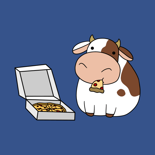 Cow with a Box of Pizza by saradaboru