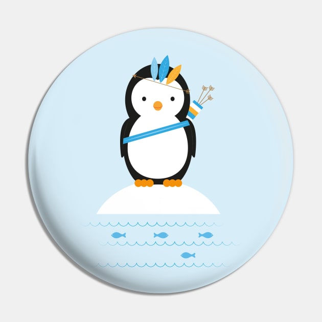 Brave penguin Pin by grafart