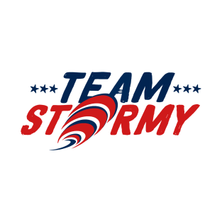 Team Stormy Daniels I Am With Her Red Blue Stars Hurricane Logo T-Shirt