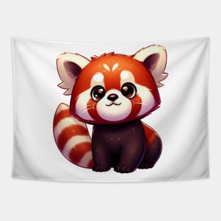 Cute Red Panda Illustration Tapestry