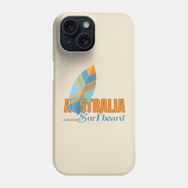 Australia surf board Phone Case by TeeText