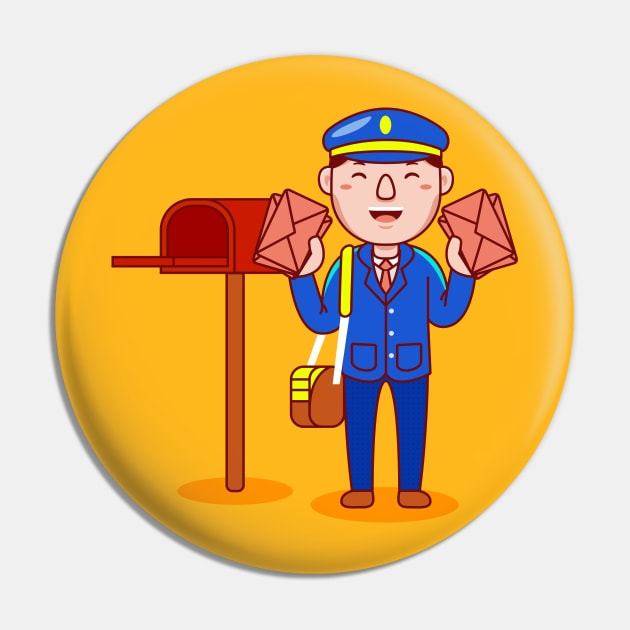 Cute Postman Cartoon Pin by MEDZ