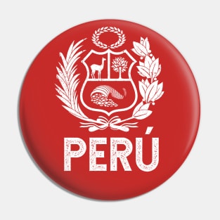 Peru Coat of arms - vintage design Pin