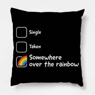 Somewhere over the Rainbow (white) Pillow