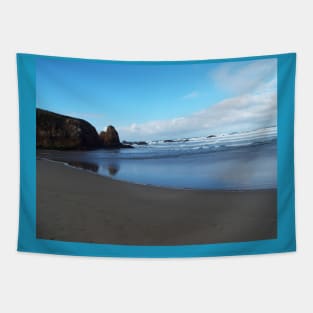 Serene Beach Reflection Tapestry