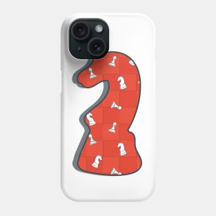 Сhessman silhouette - knight - orange and white colors pattern Phone Case