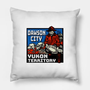 Dawson City Yukon Gold Mining Territory Panning Pan Miner Pillow