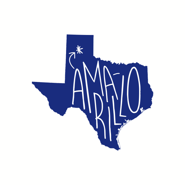 Amarillo, Texas (Blue Ink) by AmarilloShirts