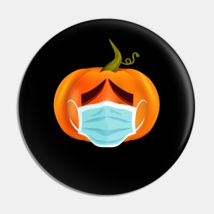 Funny Halloween Quarantine Pumpkin Wearing Face Mask Jack 0 Lantern Pin