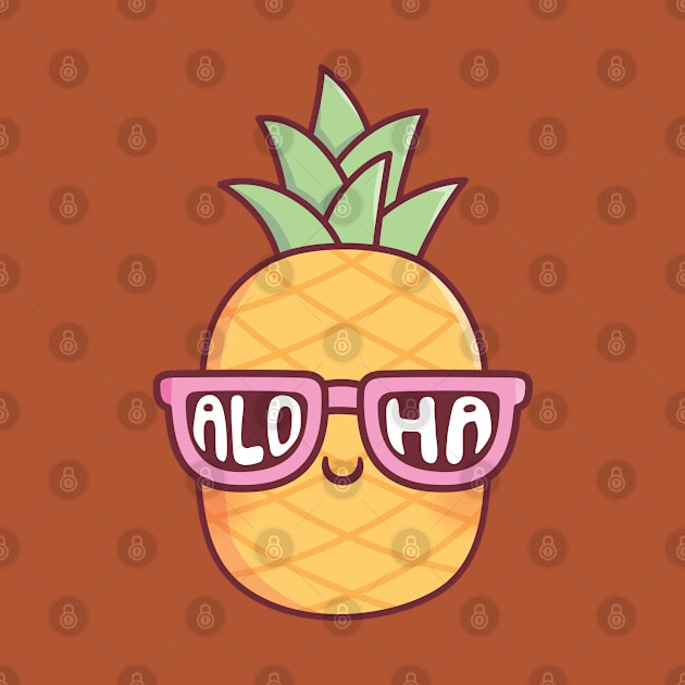 Cute Pineapple With Aloha Sunglasses by rustydoodle