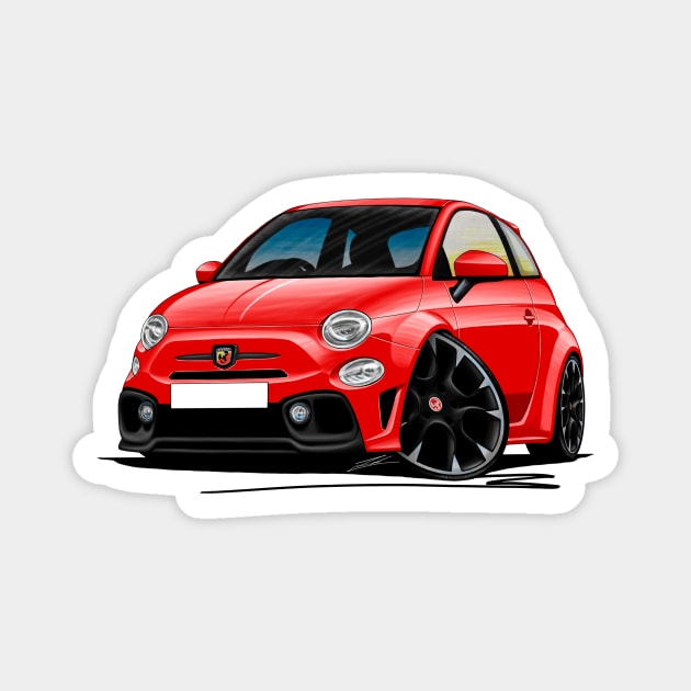 Fiat 500 Abarth Red Caricature Magnet by y30man5