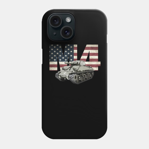 M4 Sherman Tank MBT WW2 WWII Phone Case by Dirty Custard Designs 