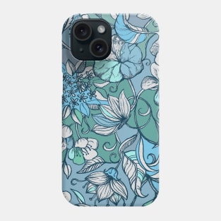 Indigo Summer - a hand drawn floral pattern Phone Case