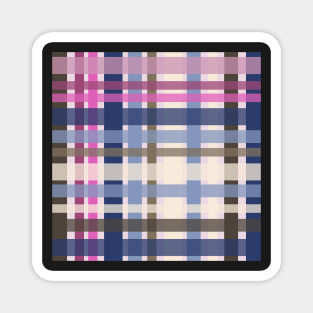 Modern tartan plaid in tones of sage blue green and caramel Magnet