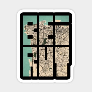 Beirut, Lebanon City Map Typography - Vintage Magnet