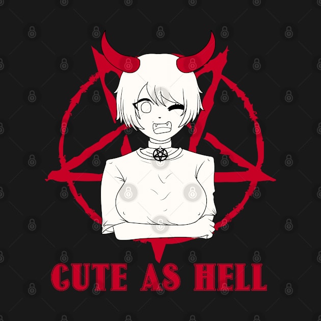 Cute as Hell Halloween Antichrist Cross Pentagram by MzumO