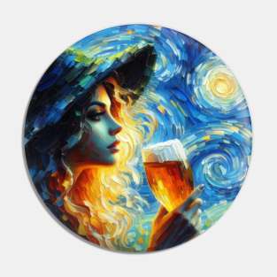 Irish Girl In Starry Night Pin