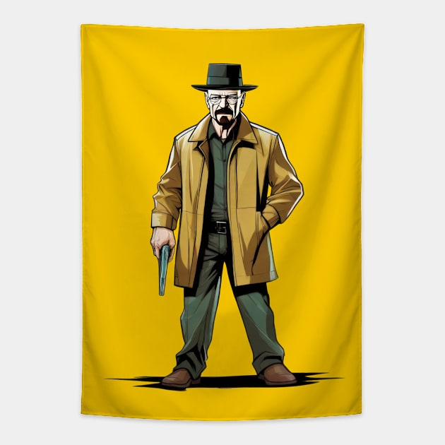 Walter White - Heisenberg Tapestry by Buff Geeks Art