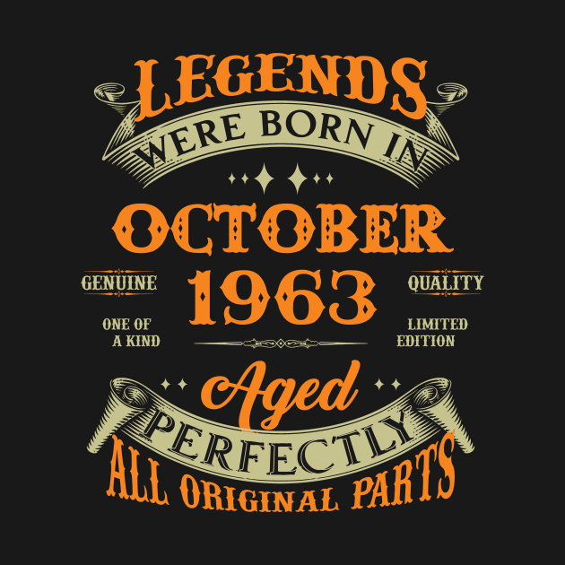 Legends Were Born In October 1963 60 Years Old 60th Birthday Gift by Kontjo