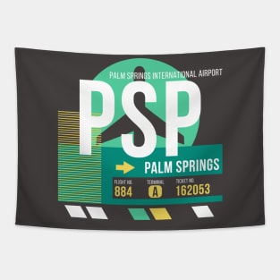 Palm Springs (PSP) Airport // Retro Sunset Baggage Tag Tapestry
