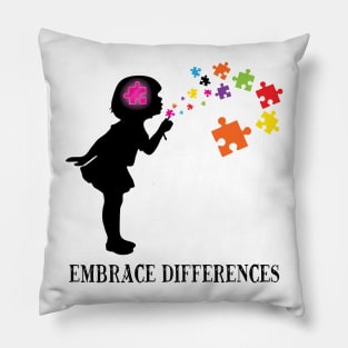 'Embrace Differences' Awesome Autism Awareness Pillow