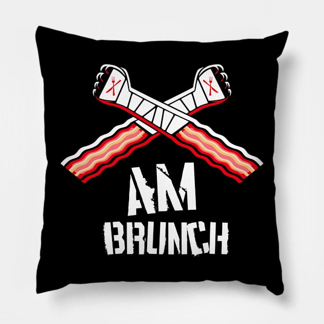 AM Brunch Pillow by JunkfoodCinema