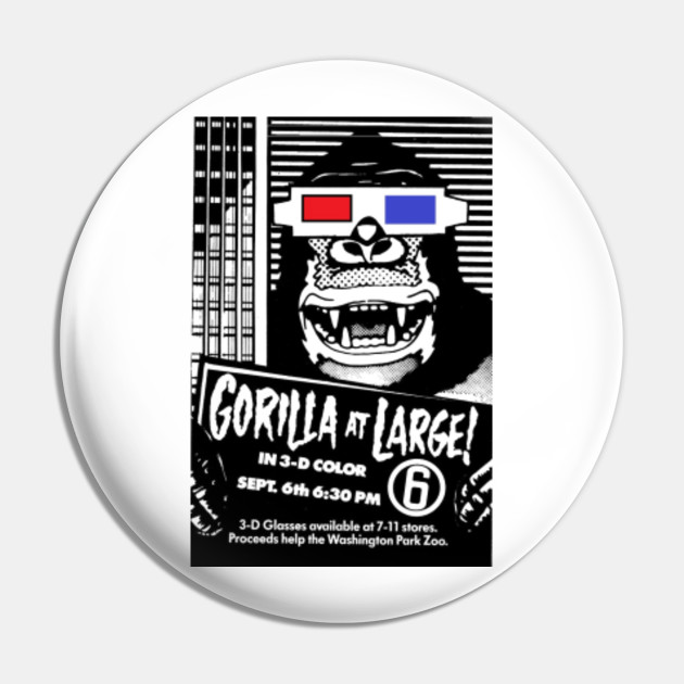 Gorilla At Large 3d Rilla Pin Teepublic