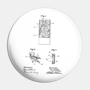 Coin Chute Vintage Patent Hand Drawing Pin