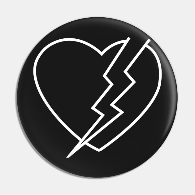 Thunder Heart with Lightning Thunder Pin by labstud