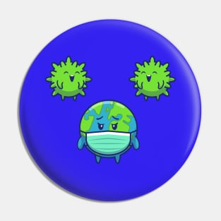 World Scare Corona Virus Cartoon (2) Pin