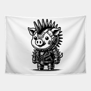 Gothic Punk Pig Tapestry