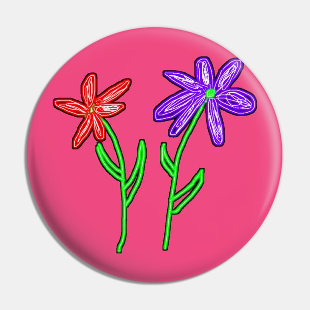 Neon Flowers--no background Pin by JustSayin