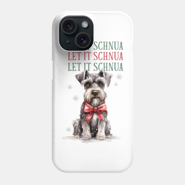 Christmas Schnauzer Pun Phone Case by Chromatic Fusion Studio