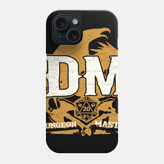 Tabletop Gaming DM Print Geek Fantasy Dragons D20 Dice Tee Print Phone Case by Linco