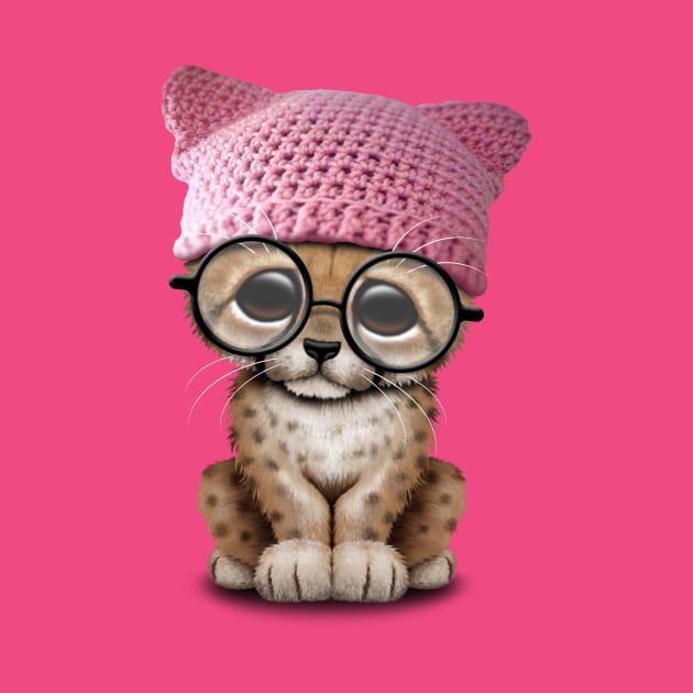 Cute Cheetah Cub Wearing Pussy Hat by jeffbartels