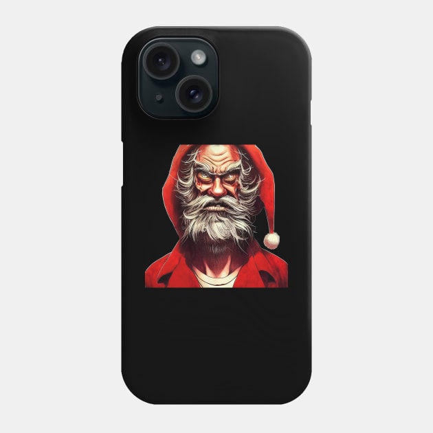 Scary Santa Claus Christmas Phone Case by S-Log